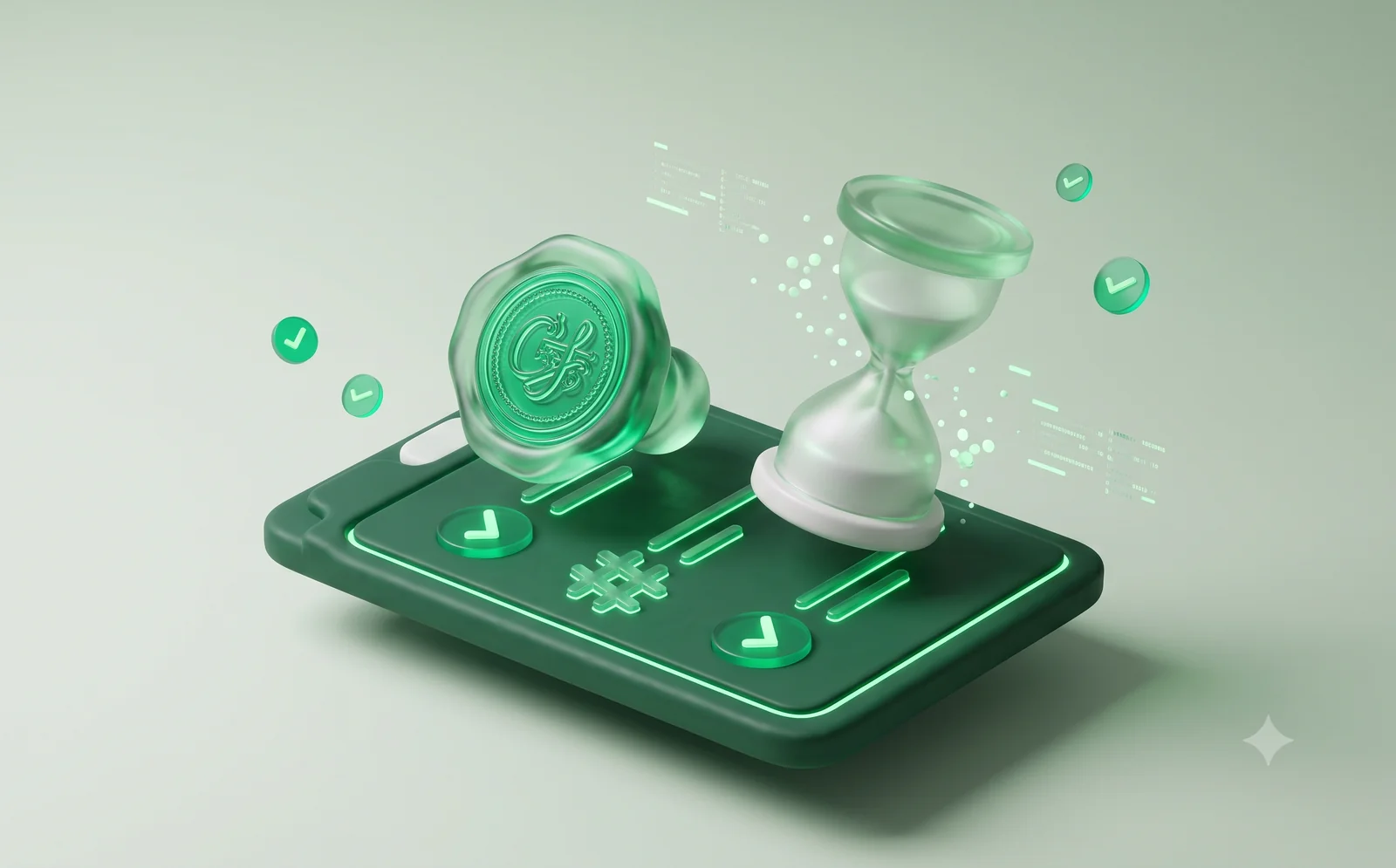 Action Ledger 3D Illustration