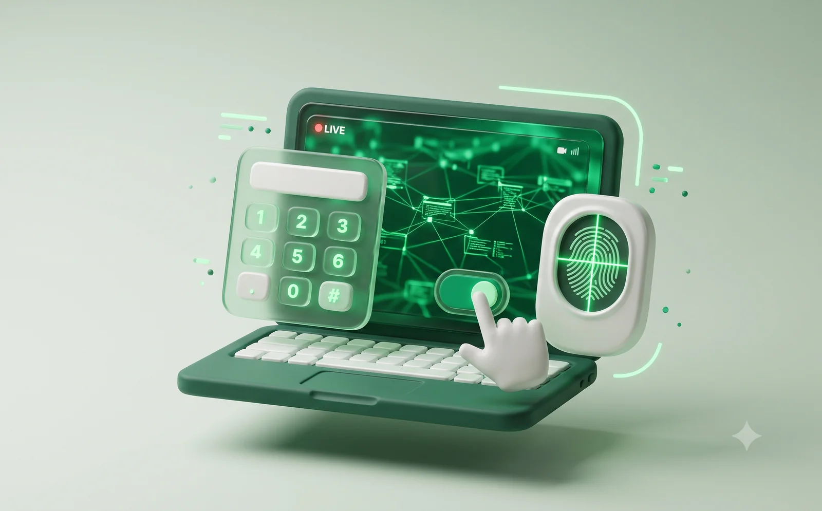 Authenticated noVNC Takeover 3D Illustration
